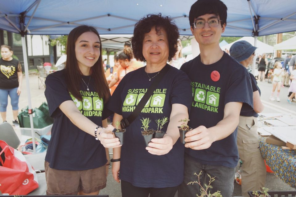 SHP team holding plants